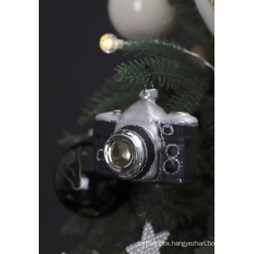Camera Christmas Tree Ornament Glass Vintage Camera
